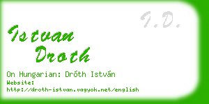 istvan droth business card